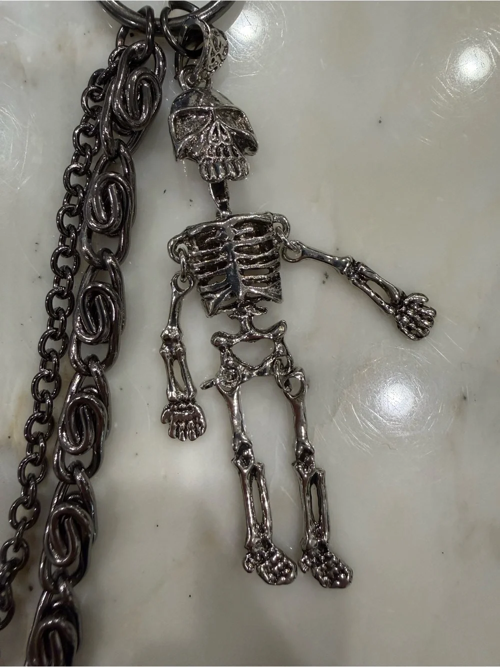 Gunmetal Skeleton Pants Chain